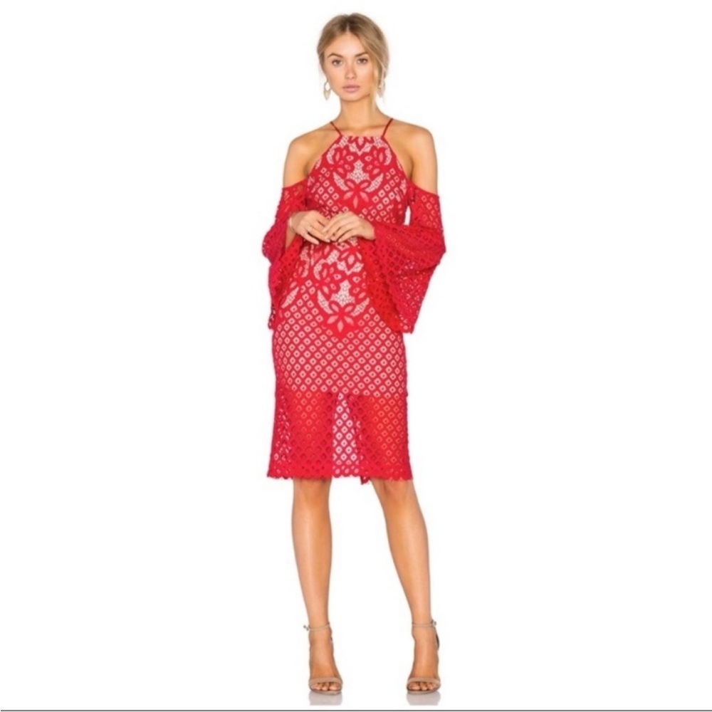 Bardot Red Lace Dress